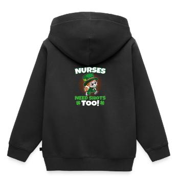 Krankenschwestern brauchen auch Schüsse St. - Kinder Premium Organic Hoodie - Schwarz - Hinten - AI Model Kid Male (0cm)