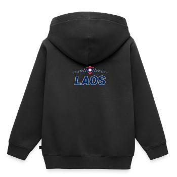 Laos - Sweat Premium à capuche enfant bio - noir - Dos - AI Model Kid Male (0cm)
