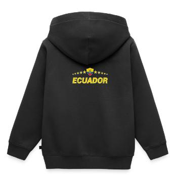 Équateur - Sweat Premium à capuche enfant bio - noir - Dos - AI Model Kid Male (0cm)