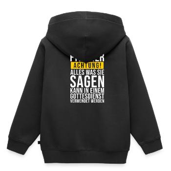 Pfarrer Lustige Geschenkidee - Kinder Premium Organic Hoodie - Schwarz - Hinten - AI Model Kid Male (0cm)