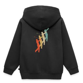 Retro Vintage Style Golf Golfer Golfspieler - Kinder Premium Organic Hoodie - Schwarz - Hinten - AI Model Kid Male (0cm)