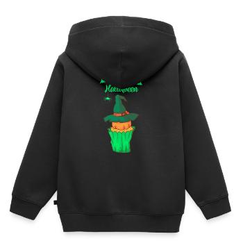 Gâteau au muffin Halloween - Sweat Premium à capuche enfant bio - noir - Dos - AI Model Kid Male (0cm)