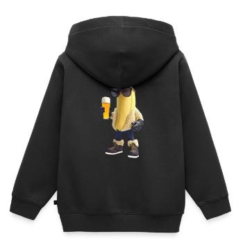 Banane - Kinder Premium Organic Hoodie - Schwarz - Hinten - AI Model Kid Male (0cm)
