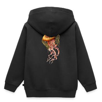Qualle - Kinder Premium Organic Hoodie - Schwarz - Hinten - AI Model Kid Male (0cm)