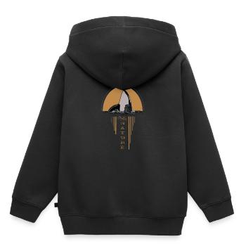 Mère nature baleine environnement orque mer - Sweat Premium à capuche enfant bio - noir - Dos - AI Model Kid Male (0cm)