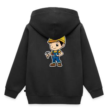Bauarbeiter - Kinder Premium Organic Hoodie - Schwarz - Hinten - AI Model Kid Male (0cm)
