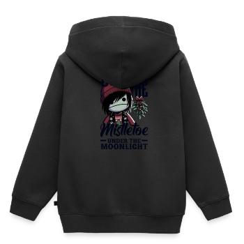 Under the Mistletoe Under the Moonlight Emocore - Kinder Premium Organic Hoodie - Schwarz - Hinten - AI Model Kid Male (0cm)