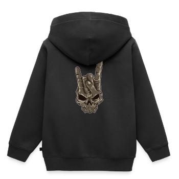 Cornes de diable | Heavy Metal Hand Gesture Musique - Sweat Premium à capuche enfant bio - noir - Dos - AI Model Kid Male (0cm)