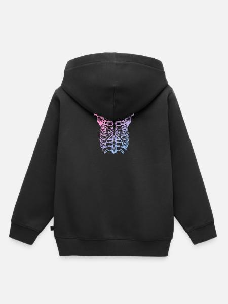 Skelett - Kinder Premium Organic Hoodie - Schwarz