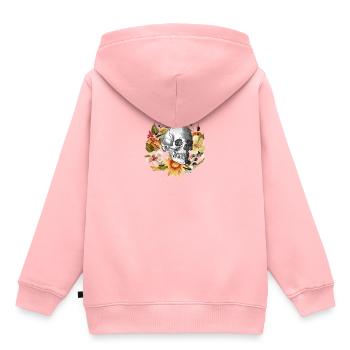 skull - Sweat Premium à capuche enfant bio - rose - Dos - AI Model Kid Female (0cm)