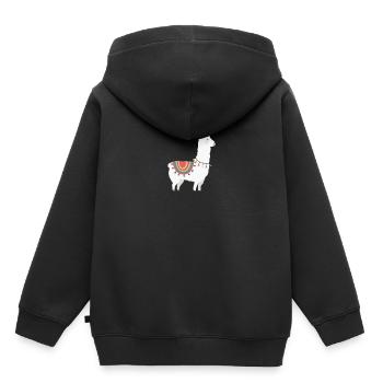 lama - Sweat Premium à capuche enfant bio - noir - Dos - AI Model Kid Male (0cm)