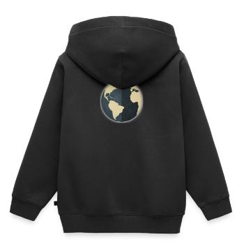 Weltkugel Erde - Kinder Premium Organic Hoodie - Schwarz - Hinten - AI Model Kid Male (0cm)