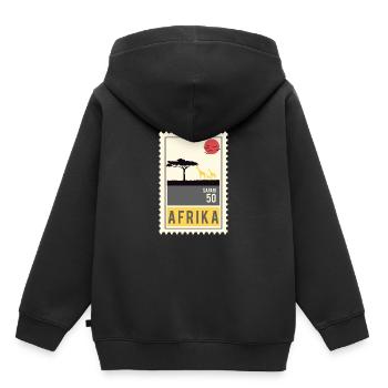 Afrika Briefmarke - Kinder Premium Organic Hoodie - Schwarz - Hinten - AI Model Kid Male (0cm)
