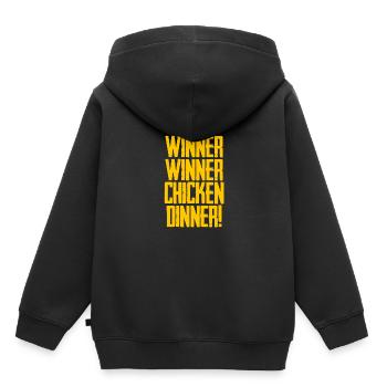 Gagnant Gagnant Dîner Au Poulet - Sweat Premium à capuche enfant bio - noir - Dos - AI Model Kid Male (0cm)