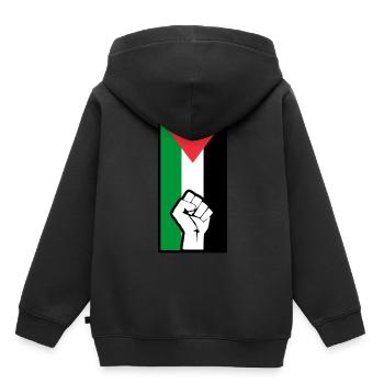 Palestine Flag Resist Victory - Sweat Premium à capuche enfant bio - noir - Dos - AI Model Kid Male (0cm)