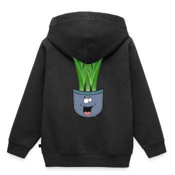 Poireau de poche Légume Adolescent Adolescent - Sweat Premium à capuche enfant bio - noir - Dos - AI Model Kid Male (0cm)