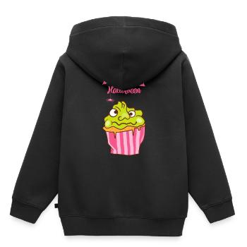Gâteau au muffin Halloween - Sweat Premium à capuche enfant bio - noir - Dos - AI Model Kid Male (0cm)