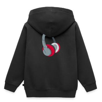 Kopfhörer - Musik Party Geschenk DJ - Kinder Premium Organic Hoodie - Schwarz - Hinten - AI Model Kid Male (0cm)