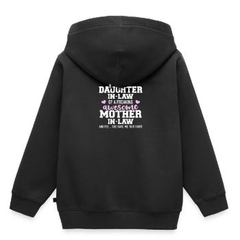 Schwiegertochter - Kinder Premium Organic Hoodie - Schwarz - Hinten - AI Model Kid Male (0cm)