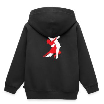 Danse Silhouette Couple Danse Romantique Danse - Sweat Premium à capuche enfant bio - noir - Dos - AI Model Kid Male (0cm)