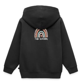 Fischwächter Regenbogenleopard Lustiger Fischwächter - Kinder Premium Organic Hoodie - Schwarz - Hinten - AI Model Kid Male (0cm)