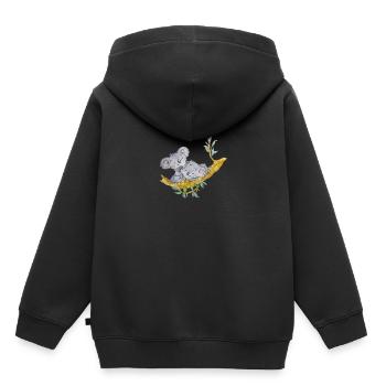 koalas tendresse - Sweat Premium à capuche enfant bio - noir - Dos - AI Model Kid Male (0cm)