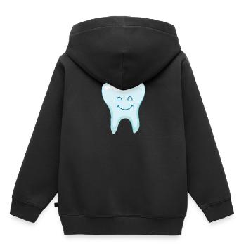 Rire dent - dents - dentiste - Sweat Premium à capuche enfant bio - noir - Dos - AI Model Kid Male (0cm)