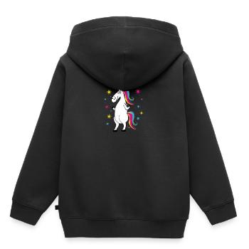 Licorne - Licorne - Licorne - Sweat Premium à capuche enfant bio - noir - Dos - AI Model Kid Male (0cm)