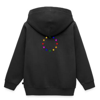 Les étoiles de l’UE aux couleurs de l’arc-en-ciel - Sweat Premium à capuche enfant bio - noir - Dos - AI Model Kid Male (0cm)