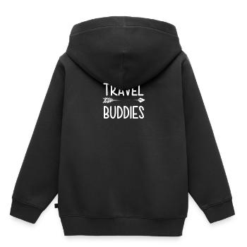 Travel Buddies - Sweat Premium à capuche enfant bio - noir - Dos - AI Model Kid Male (0cm)