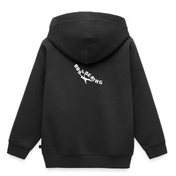 Escalade libre dans les montagnes Rocheuses - Sweat Premium à capuche enfant bio - noir - Dos - AI Model Kid Male (0cm)