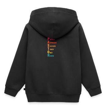 Pastor Jesus Bibel Kreuz Christlich Priester - Kinder Premium Organic Hoodie - Schwarz - Hinten - AI Model Kid Male (0cm)
