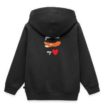 Fox - Cute Fox - Fox Lover - Schmelze mein Herz - Kinder Premium Organic Hoodie - Schwarz - Hinten - AI Model Kid Male (0cm)