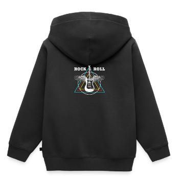 Rock and roll - Sweat Premium à capuche enfant bio - noir - Dos - AI Model Kid Male (0cm)