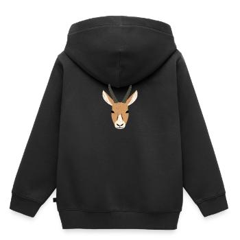 Springbock - Kinder Premium Organic Hoodie - Schwarz - Hinten - AI Model Kid Male (0cm)