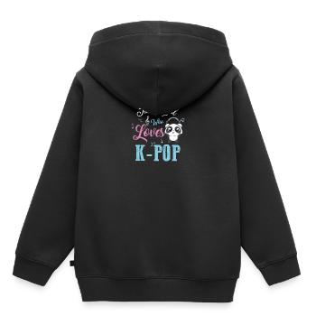 kpop band girl fan - Kinder Premium Organic Hoodie - Schwarz - Hinten - AI Model Kid Male (0cm)