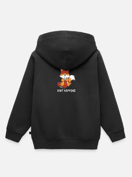 Winter Stricken Fuchs - Kinder Premium Organic Hoodie - Schwarz