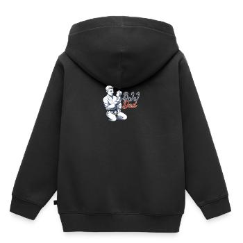 BJJ Papa - BJJ Jiu-Jitsu, Grappling et MMA Gift - Sweat Premium à capuche enfant bio - noir - Dos - AI Model Kid Male (0cm)