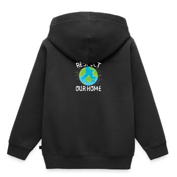 Protection du climat Fridays For Future Demo Climat - Sweat Premium à capuche enfant bio - noir - Dos - AI Model Kid Male (0cm)