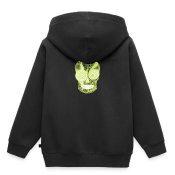 Neon Totenschädel - Kinder Premium Organic Hoodie - Schwarz - Hinten - AI Model Kid Male (0cm)