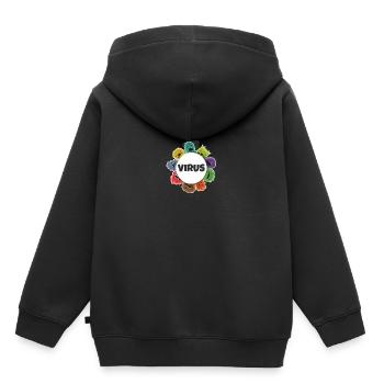 Corona Virus - Sweat Premium à capuche enfant bio - noir - Dos - AI Model Kid Male (0cm)
