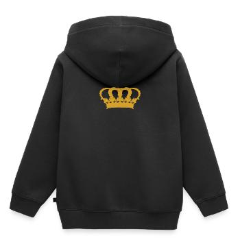 Icône de couronne d'or - Sweat Premium à capuche enfant bio - noir - Dos - AI Model Kid Male (0cm)