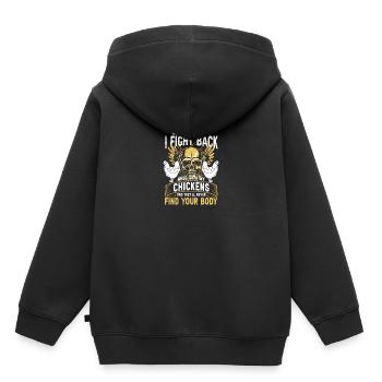 Mit meinen Hühnern spielen - Kinder Premium Organic Hoodie - Schwarz - Hinten - AI Model Kid Male (0cm)