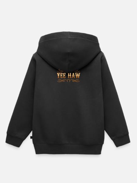 Yee haw - Kinder Premium Organic Hoodie - Schwarz