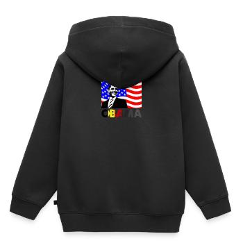Barrack Obama Black Lives Matter Drapeau américain Fun - Sweat Premium à capuche enfant bio - noir - Dos - AI Model Kid Male (0cm)