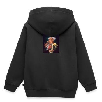 Erich Honecker DDR Karikatur by Sebastian Krüger - Kinder Premium Organic Hoodie - Schwarz - Hinten - AI Model Kid Male (0cm)