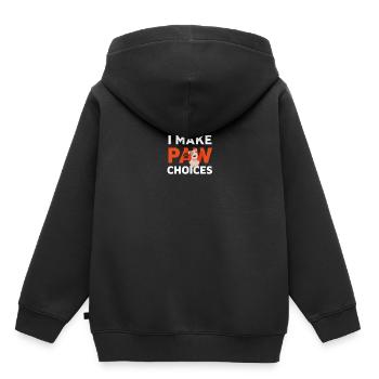 Ich treffe Pfotenentscheidungen, ich treffe schlechte Entscheidungen Hundeliebhaber - Kinder Premium Organic Hoodie - Schwarz - Hinten - AI Model Kid Male (0cm)