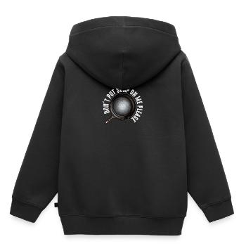 Poêle en fonte Lover Friture Poêle Drôle De Cuisson - Sweat Premium à capuche enfant bio - noir - Dos - AI Model Kid Male (0cm)