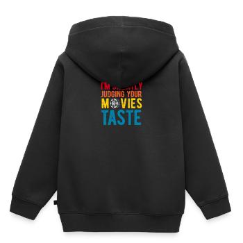 Critique de cinéma Cinéphile Cinéphile Amant Drôle Critique - Sweat Premium à capuche enfant bio - noir - Dos - AI Model Kid Male (0cm)