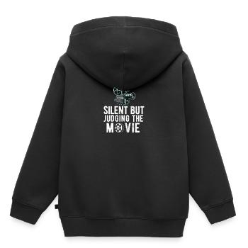 Critique de cinéma Cinéphile Cinéphile Amant Drôle Critique - Sweat Premium à capuche enfant bio - noir - Dos - AI Model Kid Male (0cm)